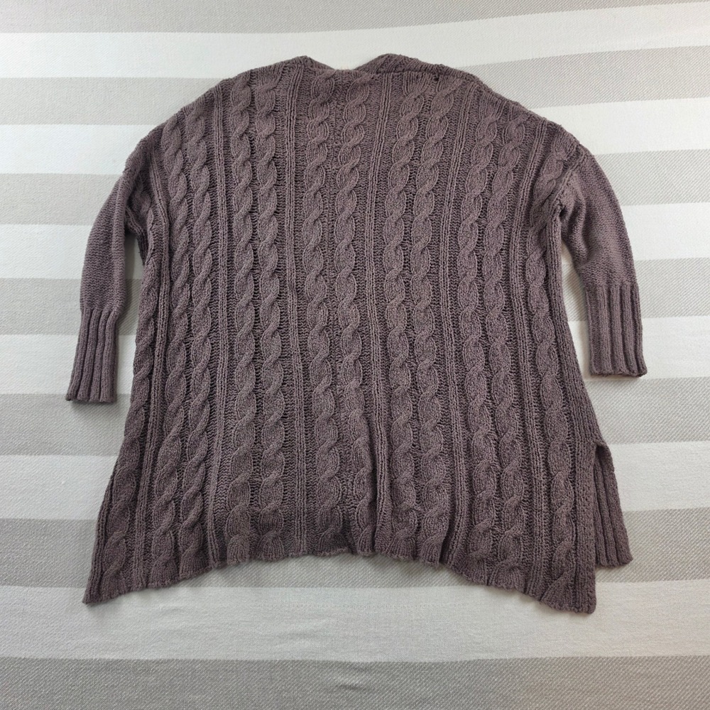 Free People Sweater Womens Small Purple Excellent Cable Knit V-Neck Oversized